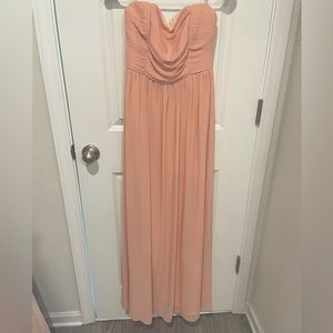 Strapless floor length maxi